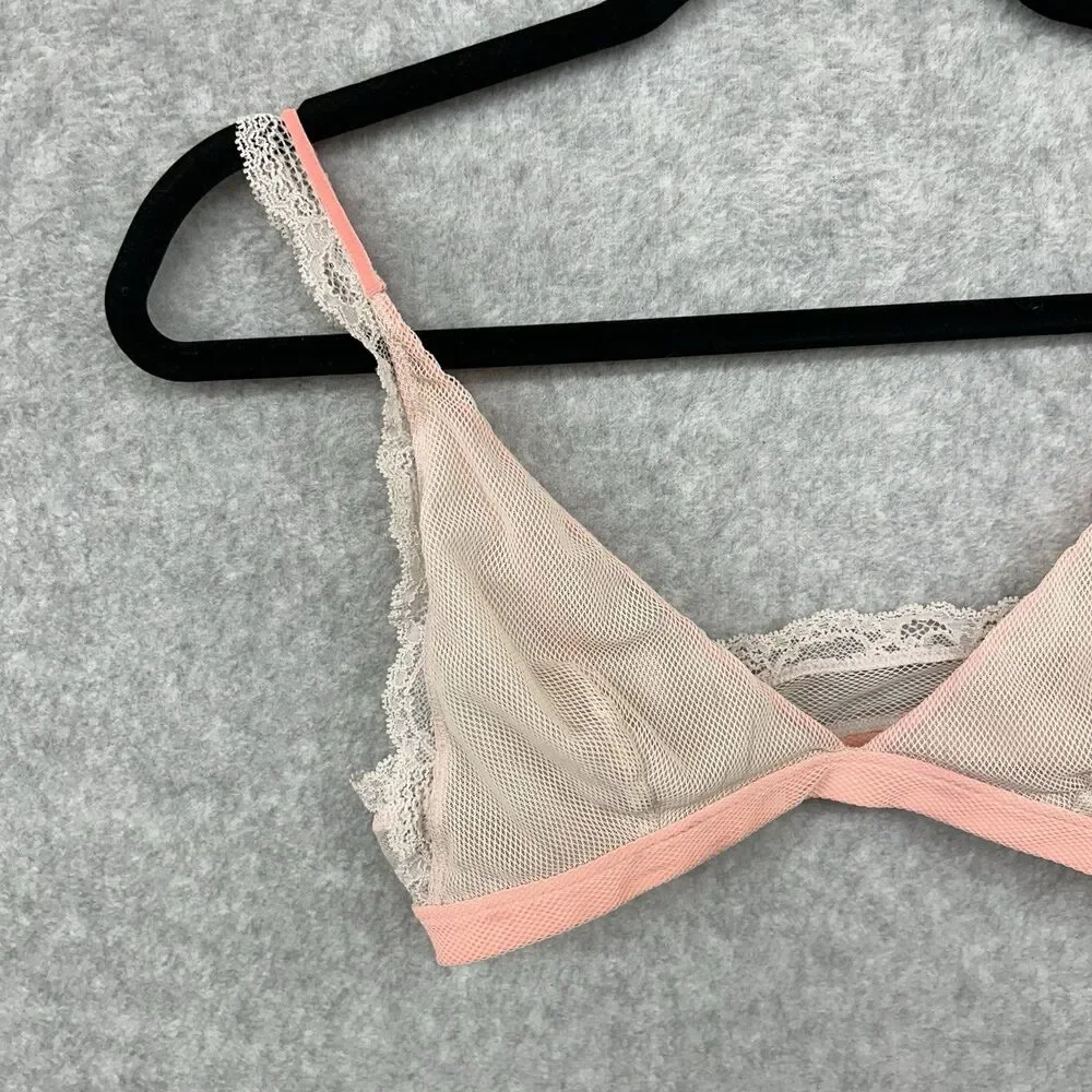 Free People Intimately Triangle Mesh Lace Trim Bralett size Small